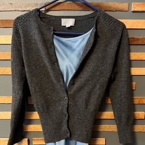 Gray Wool/Cashmere Cardigan-size S